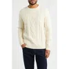 James Campbell Glencoe Cable Stitch Cotton & Wool Blend Sweater In Yellow