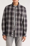 James Campbell Mccall Plaid Overshirt In Black