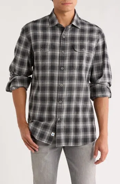 James Campbell Shasta Plaid Button-up Shirt In Black