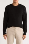 James Campbell Spauding Waffle Knit Sweater In Black