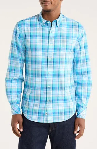 James Campbell Windram Long Sleeve Cotton Button-up Shirt In Blue