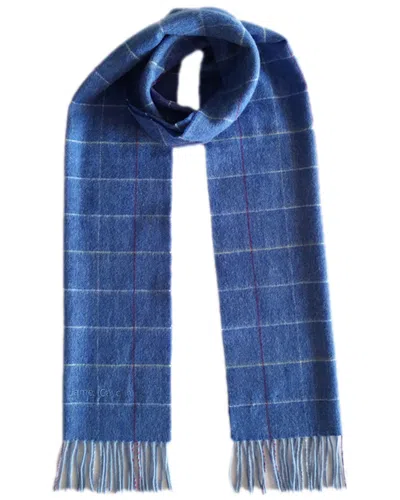 James Cavolini Italy Men's Cashmere Wool Plaid Scarf In Blue