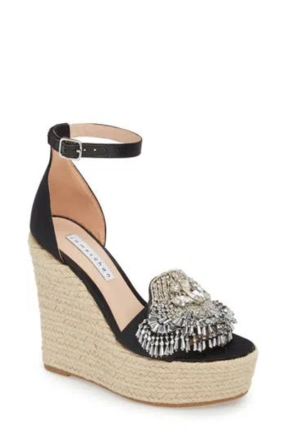 James Chan Maxim Platform Wedge Sandal In Black