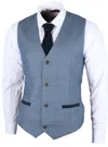 James Darby Earl Checked Waistcoat In Blue