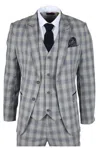 James Darby Knight 3 Piece Checked Suit In Grey