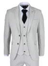 James Darby Miller 3 Piece Check Classic Plaid Tailored Fit Suit In Grey