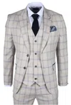 James Darby Warwick - 3 Piece Checked Suit In Beige