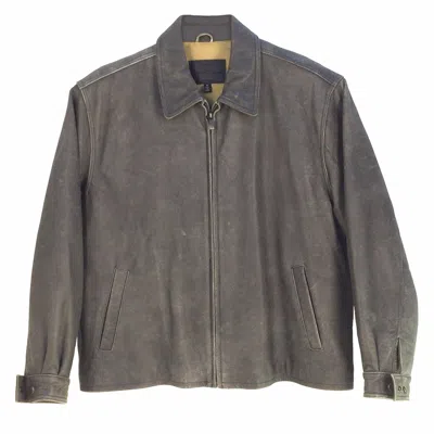 Pre-owned James Dean Vintage, Ga36063  Men Loose Bottom Bomber Leather Jacket In Black Distressed
