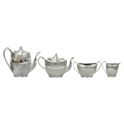 Pre-owned James Dixon & Sons Antique  4186 Victorian Silver Plated Tea Service Set - 4 Pcs