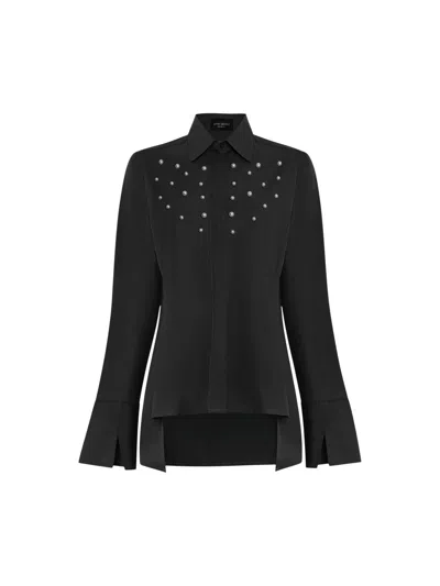 James Lakeland Pearl Detail Shirt In Black