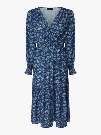 James Lakeland Tiered Midi Dress In Blue