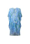 James Lakeland Women's Abstract Print Blue Kaftan