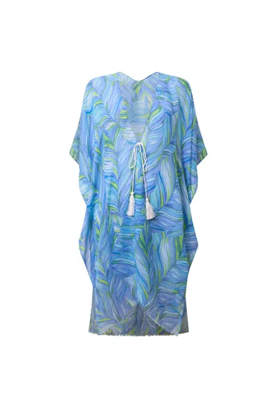 James Lakeland Women's Abstract Print Blue Kaftan