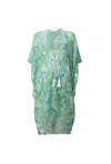 James Lakeland Women's Abstract Print Green Kaftan