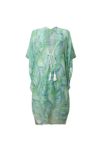 James Lakeland Women's Abstract Print Green Kaftan
