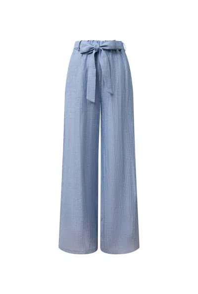 James Lakeland Women's Belted Blue Trousers