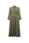James Lakeland Women's Belted Green Suit Midi Dress In Green