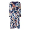 James Lakeland Women's Belted Midi Dress Blue In Blue