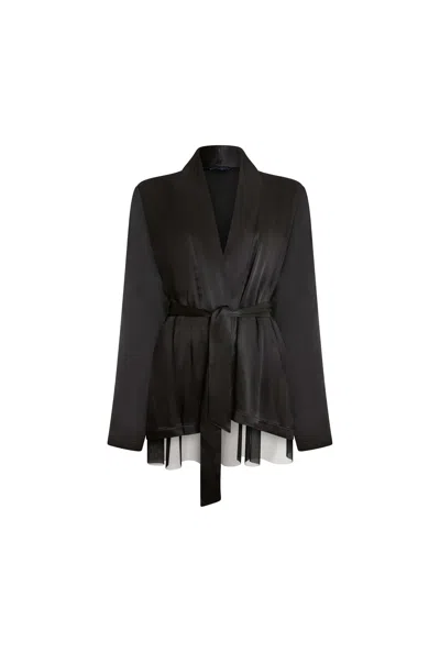 James Lakeland Women's Black Belted Tulle Jacket