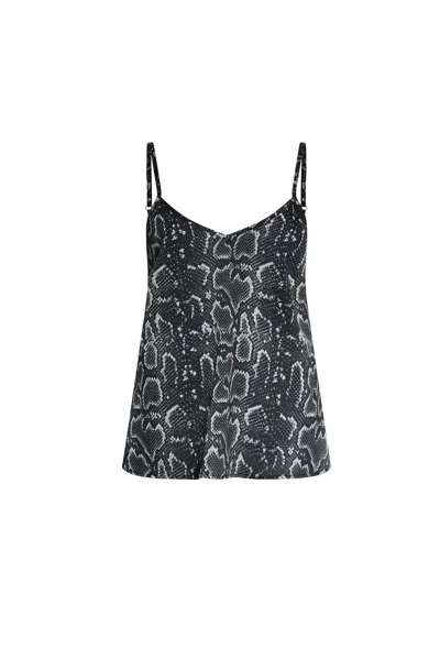 James Lakeland Women's Black / Brown Python Print Camisole Black-beige In Black/brown