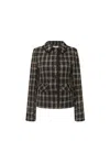 James Lakeland Women's Black Checkered Pattern Jacket In Black