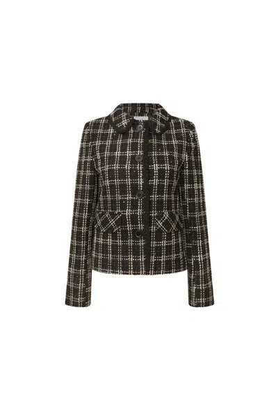 James Lakeland Women's Black Checkered Pattern Jacket