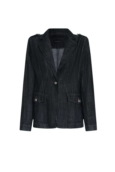 James Lakeland Women's Black Dark Jean Tailored Blazer