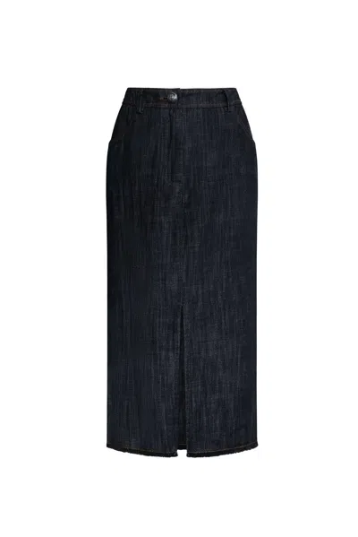 James Lakeland Women's Black Dark Jean Tailored Skirt
