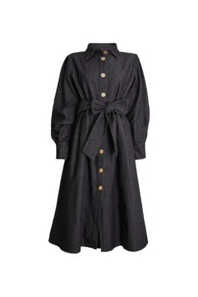 James Lakeland Women's Black Denim Shirt Dress With Belt