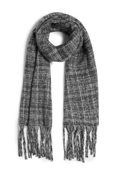 James Lakeland Women's Black / Grey Check Detail Blanket Scarf Grey-black