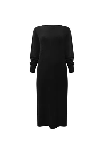 James Lakeland Women's Black Knitted Midi Dress