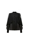 James Lakeland Women's Black Lace Front Detail Shirt In Black