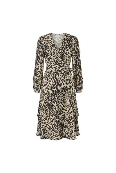 James Lakeland Women's Black Leopard Wrap Dress