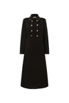 James Lakeland Women's Black Long Military Coat In Black