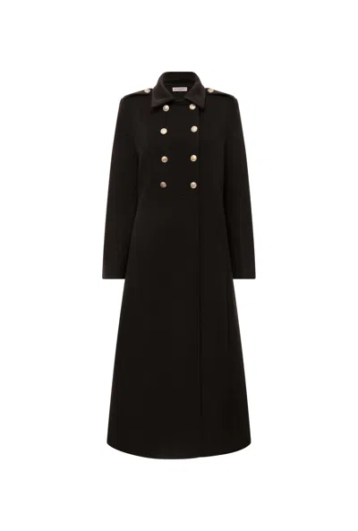 James Lakeland Women's Black Long Military Coat