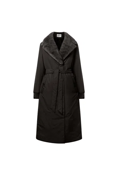 James Lakeland Women's Black Padded Faux Fur Coat