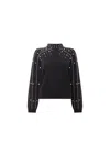 James Lakeland Women's Black Pearl Sleeve Jumper In Black