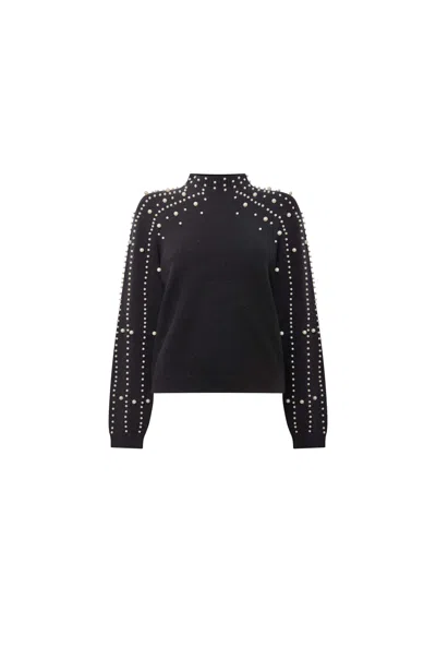 James Lakeland Women's Black Pearl Sleeve Jumper