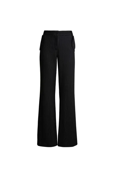 James Lakeland Women's Black Pin Stripe Tailored Trousers