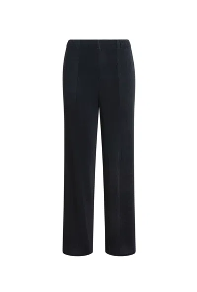 James Lakeland Women's Black Pleated Wide Leg Trousers