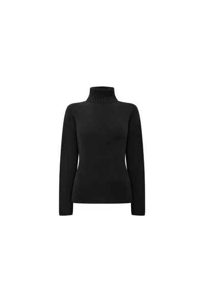 James Lakeland Women's Black Polo Neck Jumper