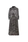James Lakeland Women's Black Printed Belted Midi Dress In Black