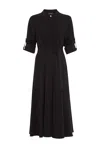 James Lakeland Women's Black Roll Sleeve Midi Dress In Black