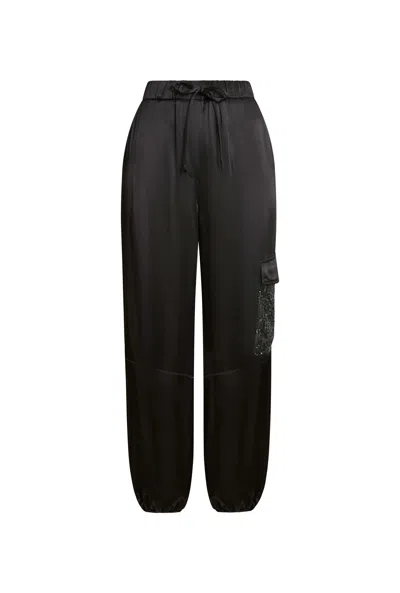 James Lakeland Women's Black Sequin Pocket Trousers