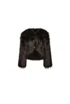 James Lakeland Women's Black Shaggy Faux Fur Jacket In Black