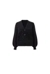 James Lakeland Women's Black Stud Cardi In Black