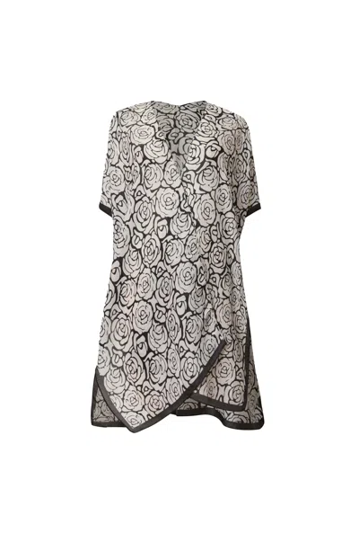 James Lakeland Women's Black / White Abstract Black-white Rose Kaftan In Black/white