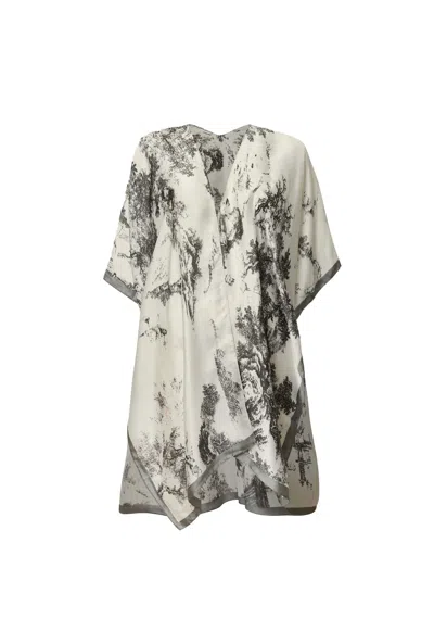 James Lakeland Women's Black / White Marble Print Black-white Kaftan In Black/white