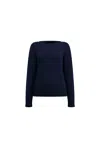 James Lakeland Women's Blue Cable Knit Jumper Navy In Blue