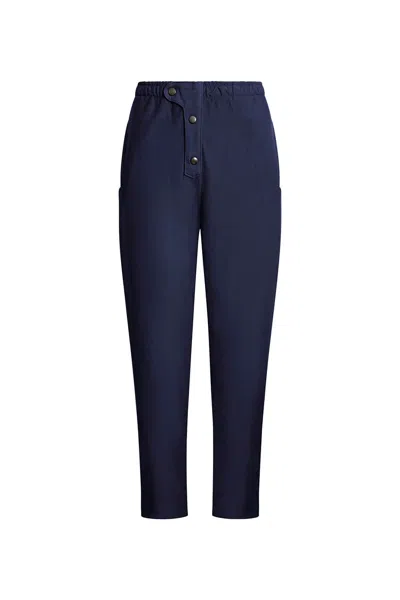 James Lakeland Women's Blue Cotton Navy Trousers